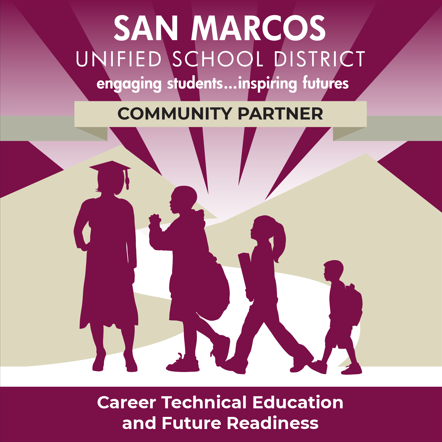 San Marcos Unified School District engaging students...inspiring futures. Community Partner Career Technical Education and Future Readiness